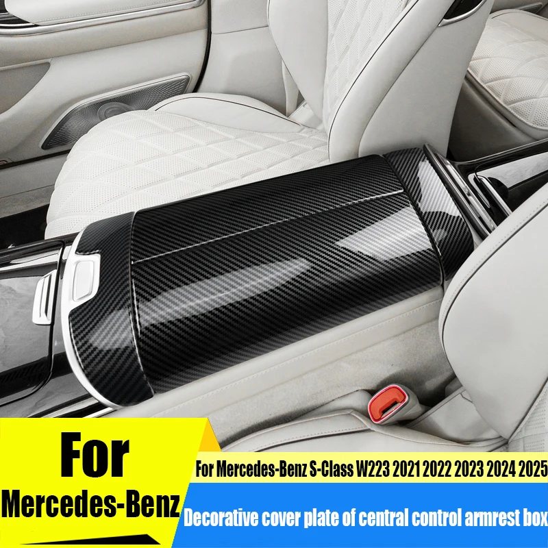 

Для Mercedes-Benz S-Class W223 2021-2025 ABS подлокотник, панель, декоративная крышка, детали для модификации салона автомобиля