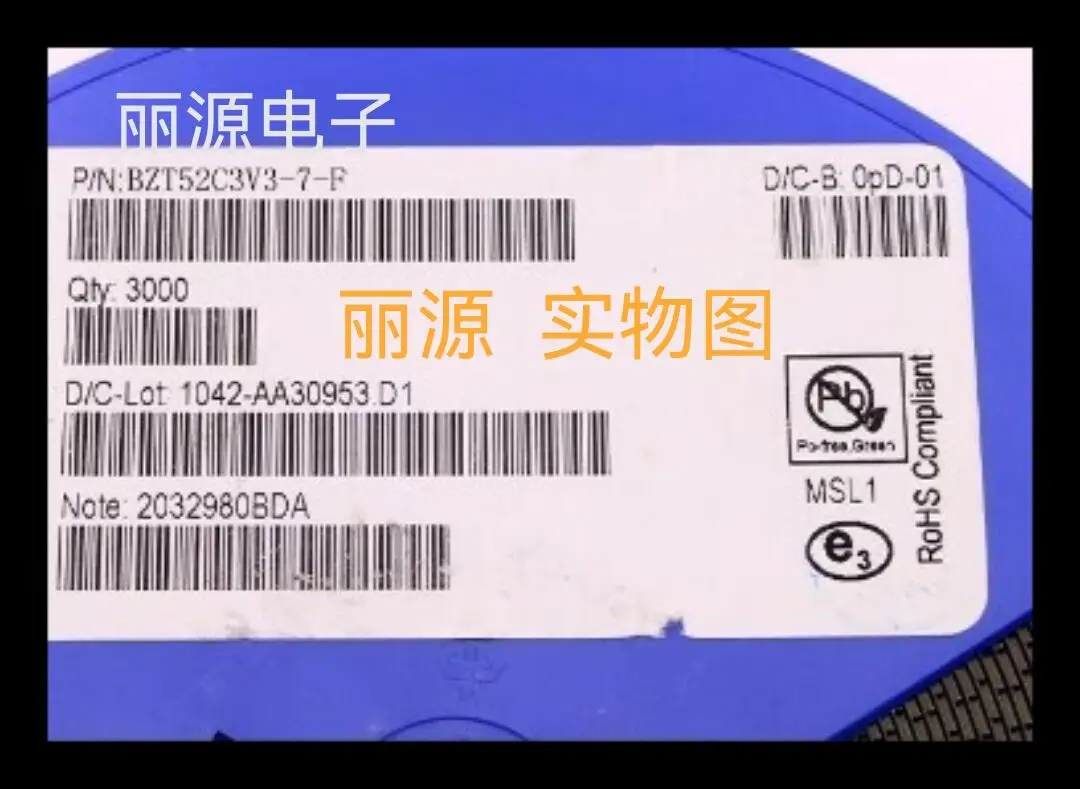 

BZT52C3V3-7-F BZT52C3V3-7 BZT52C3V3 52C3V3 SOD123 3000/set QTY:3000PCS