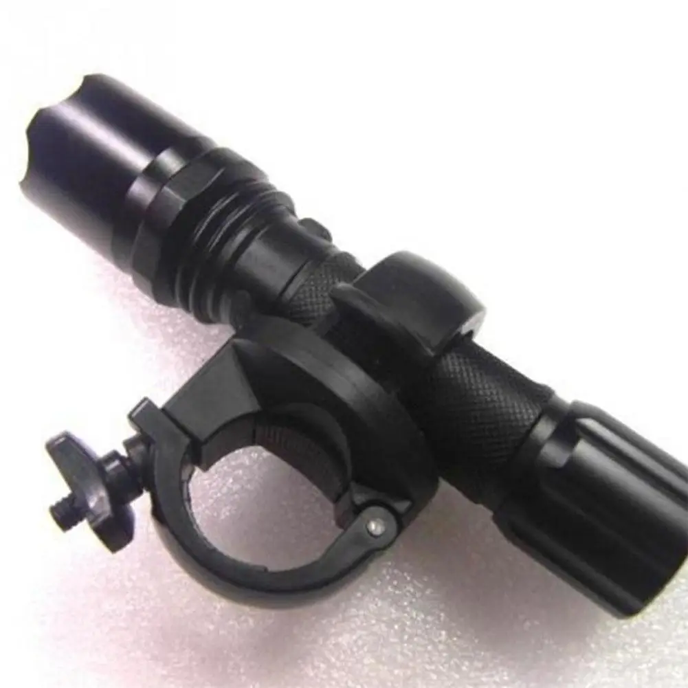 Black Rubber Bike Front Lamp Light Clamp Headlight Holder Rotatable Swivel Bicycle LED Flashlight Torch Mount Holder Clip