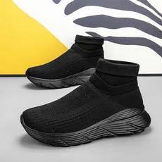 

2024 Unisex Trendy Fly Woven Sports Shoes for Men, High Top Socks for Women, Casual Shoes for Women Sneakers