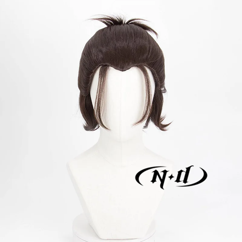 ND Eren Jaeger Cosplay Wigs Attack on Titan Anime Cosplay Short Dark Brown Hair Wig Heat Resistant Synthetic for Comic Con Coser