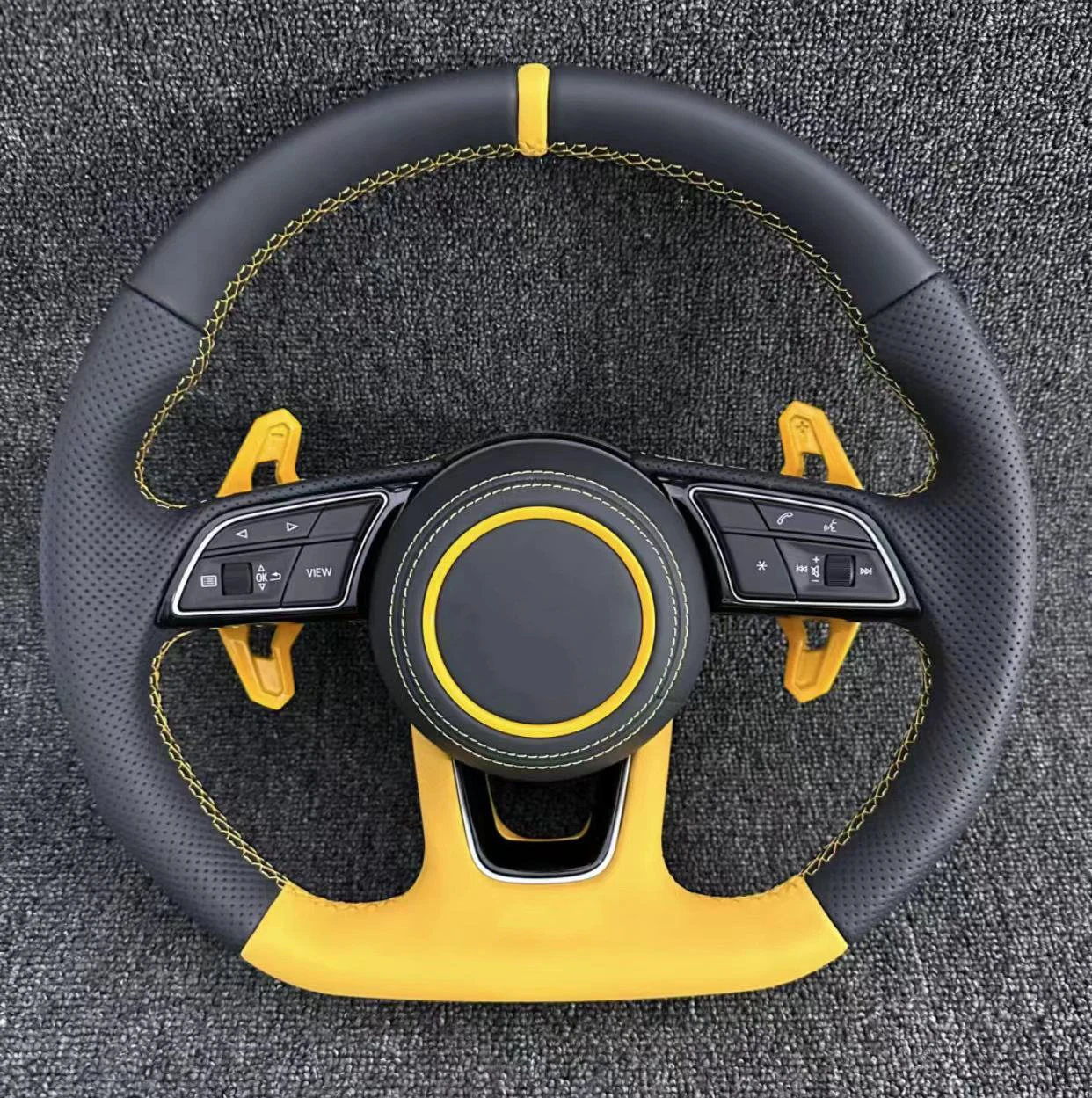 

Modified Auto Steering Wheel Yellow Style for Audi A4 A5 A6 A7 Q3 Q5 S3 S4 S5 S6 S7 Car Accessories