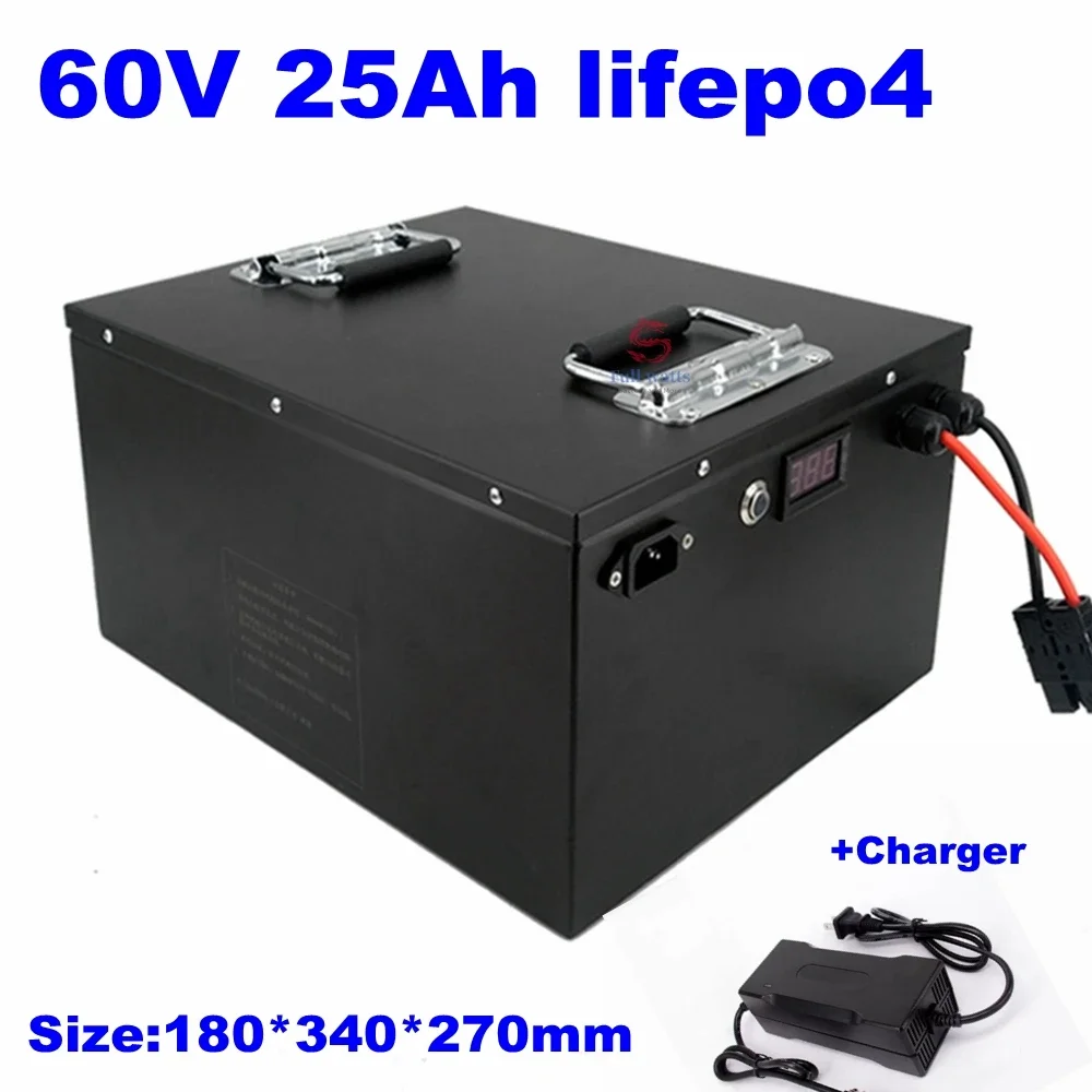 

customize 60v 25ah lifepo4 lithium battery pack with BMS for 1500W 25000W bike scooter cleanness car bicycle + 5A charger