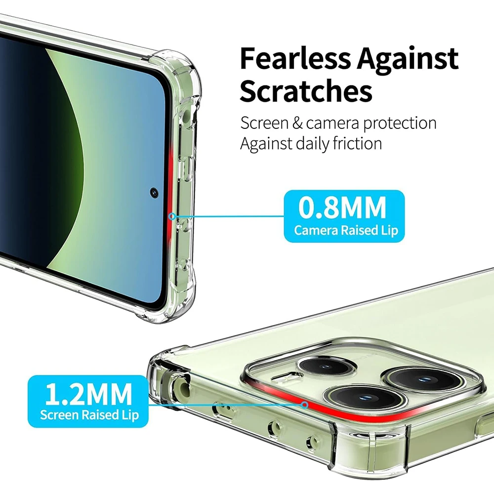 Transparente, stoßfeste Silikonhülle für Xiaomi Redmi Note 14 Pro Plus Pro+ 4G 5G, ultradünne Softshell-Rückseite RedmiNote 14 – Detail 4