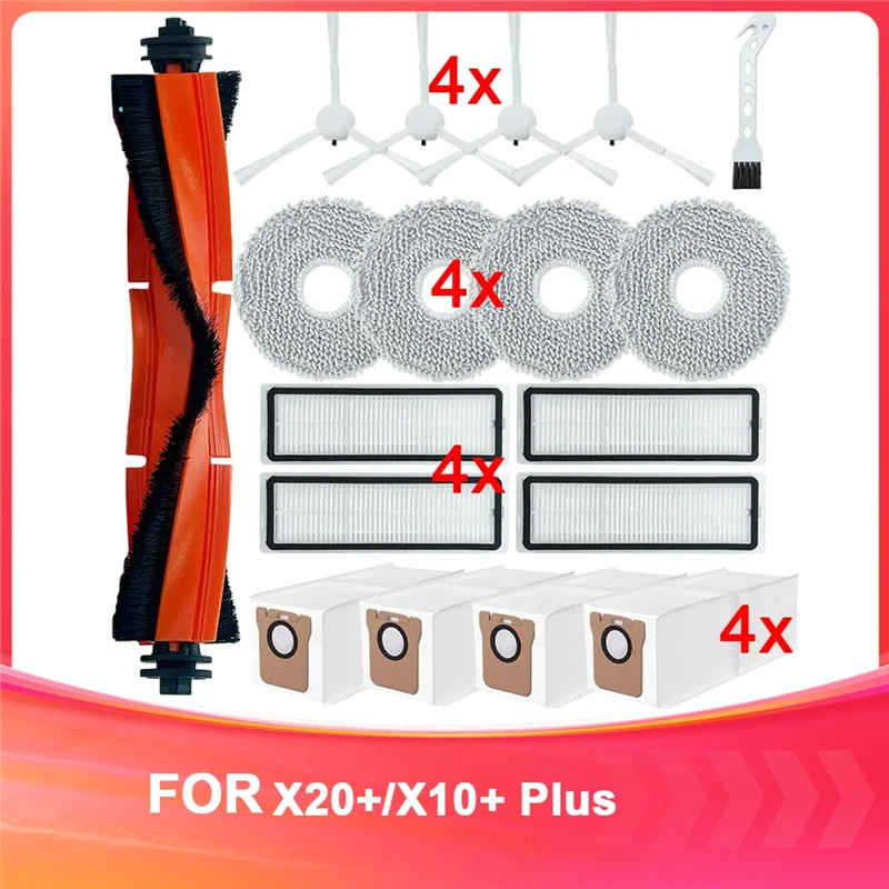 

IALJ-For Xiaomi Robot Vacuum X20+ / X20 Plus Vacuum Cleaner Replacement Main Side Brush Mop Cloth Filter Parts