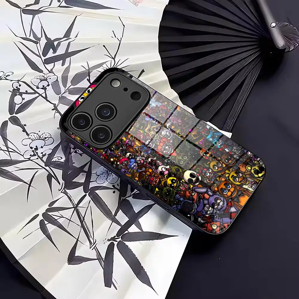 Funda de Teléfono con Diseño de Five Nights At Freddy's para iPhone 17 Air 16 15 Pro Max 14 13 12 Plus, Galaxy S26 25 24 Ultra, Funda de Vidrio