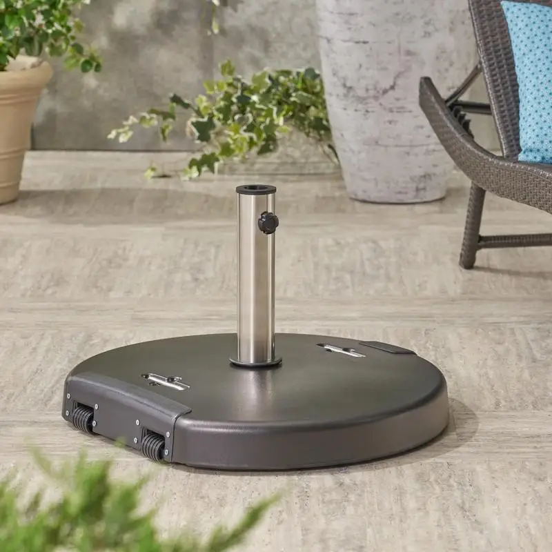 

Round Umbrella Base - 132 lbs Heavy Duty Stand for Outdoor Patio Market Parasol