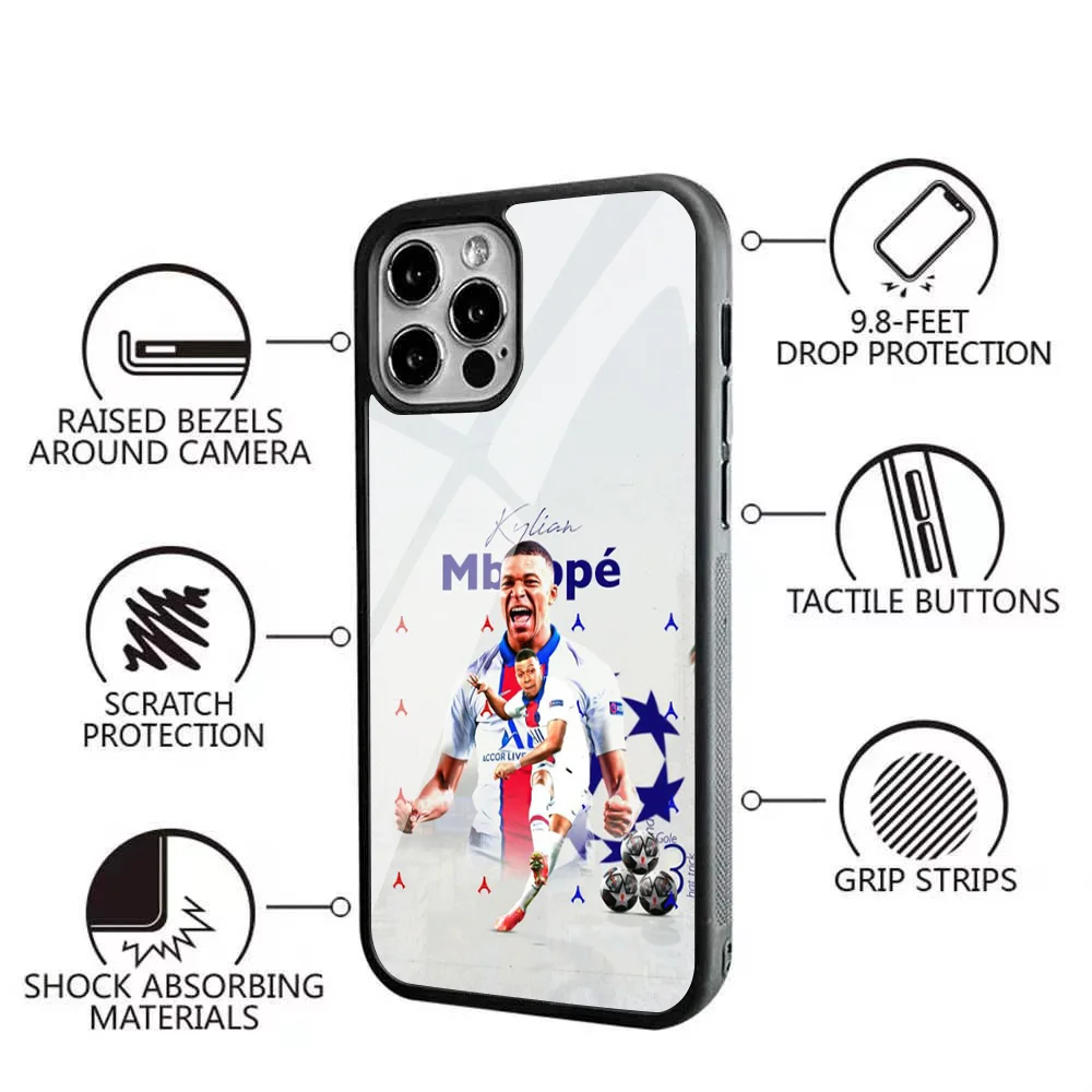 M-Mbappé Soccer star Phone Case For IPhone 15 14 13 Pro Max 11 12 Mini Alex Mirror For Magsafe Wireless Charging Cover