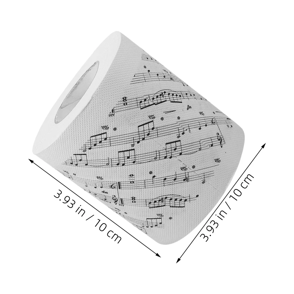 2롤 음악 화장지 장식용 음표 프린트 부드러운 티슈 롤 가정 사무실 욕실용 음악 화장지 롤 / 위생용지, image size:1002x1002