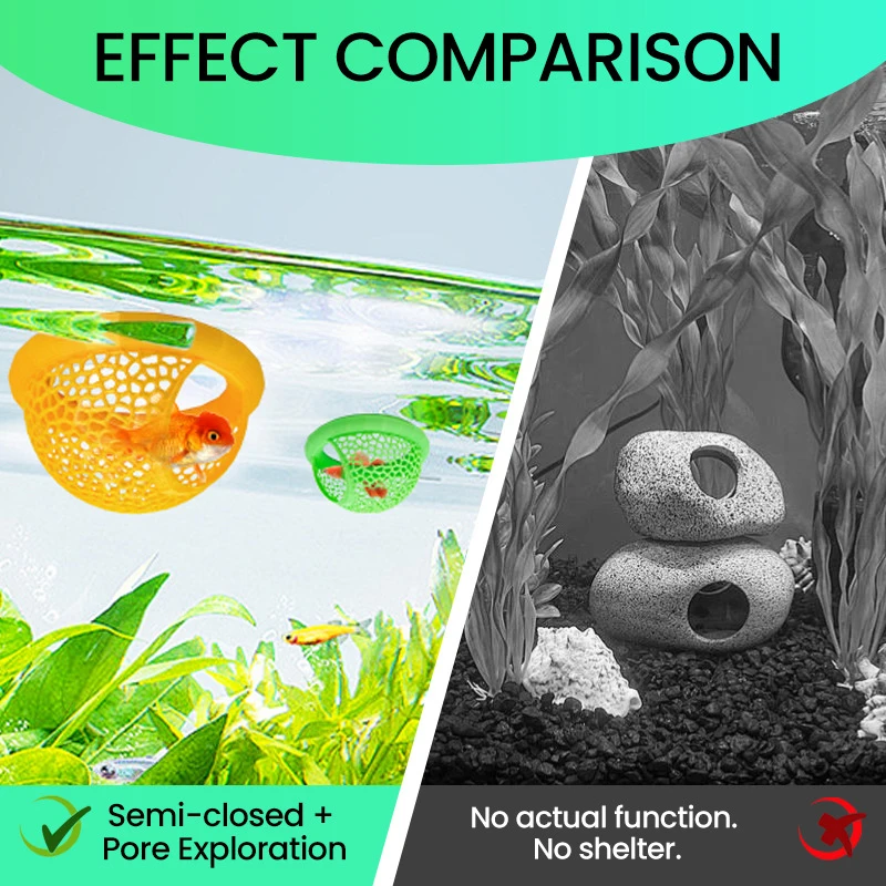【U】Aqaurium Floating Cave Fish Shrimp Hideout Shelter 3-in-1 Hammock Feeding Ring & Resting Spot For Betta Small Aquatic Pets