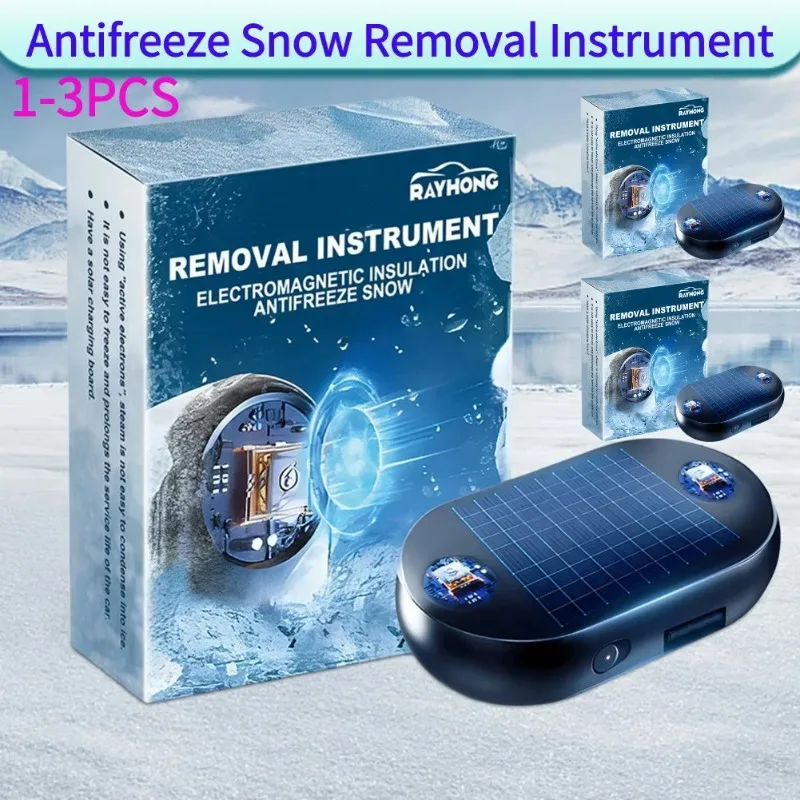 

1-3Pcs Solar Antifreeze Electromagnetic Molecular Windshield Car Snow Removal Device Window Glass Defog & Defrost& Deice 5-12V