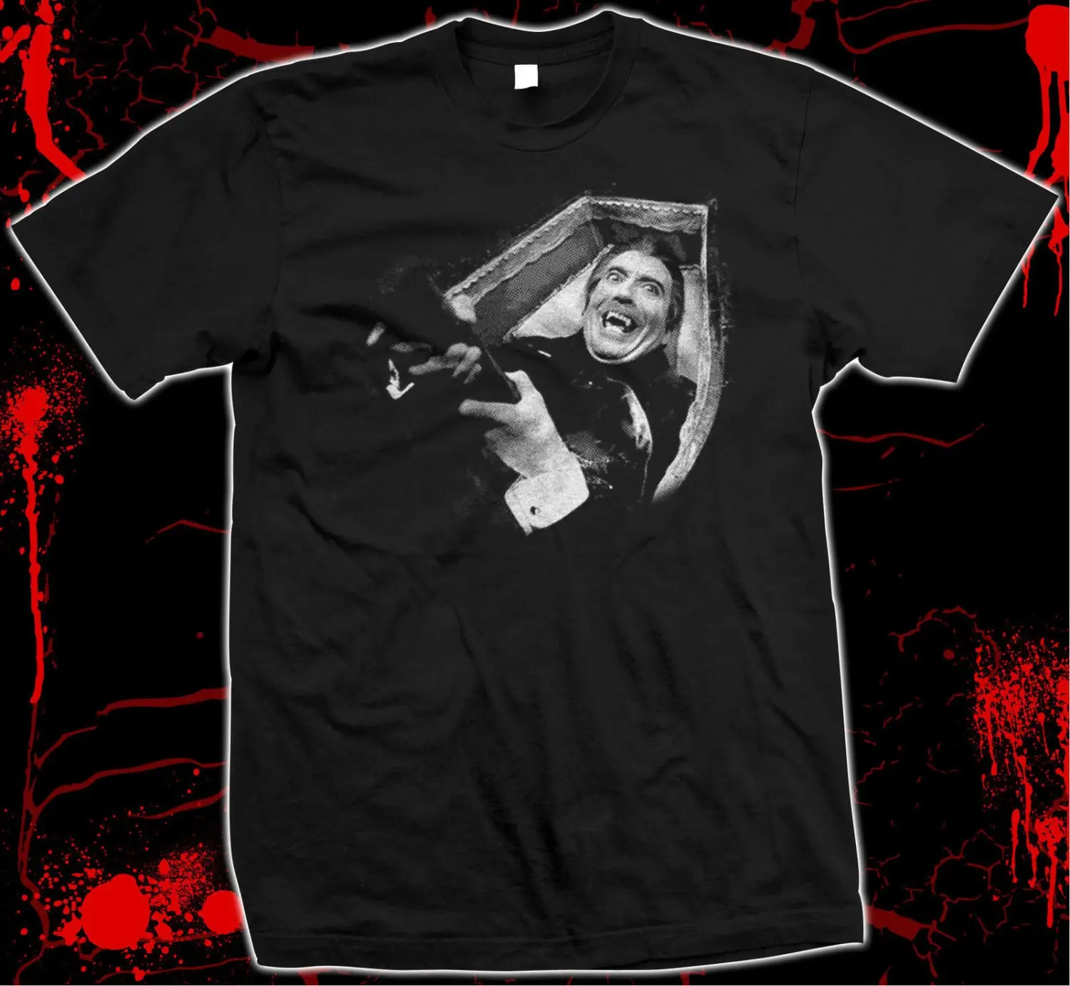 Dracula Has Risen From The Grave Christopher Lee Hammer Films Hand Screened Pre shrunk 100 cotton t shirt