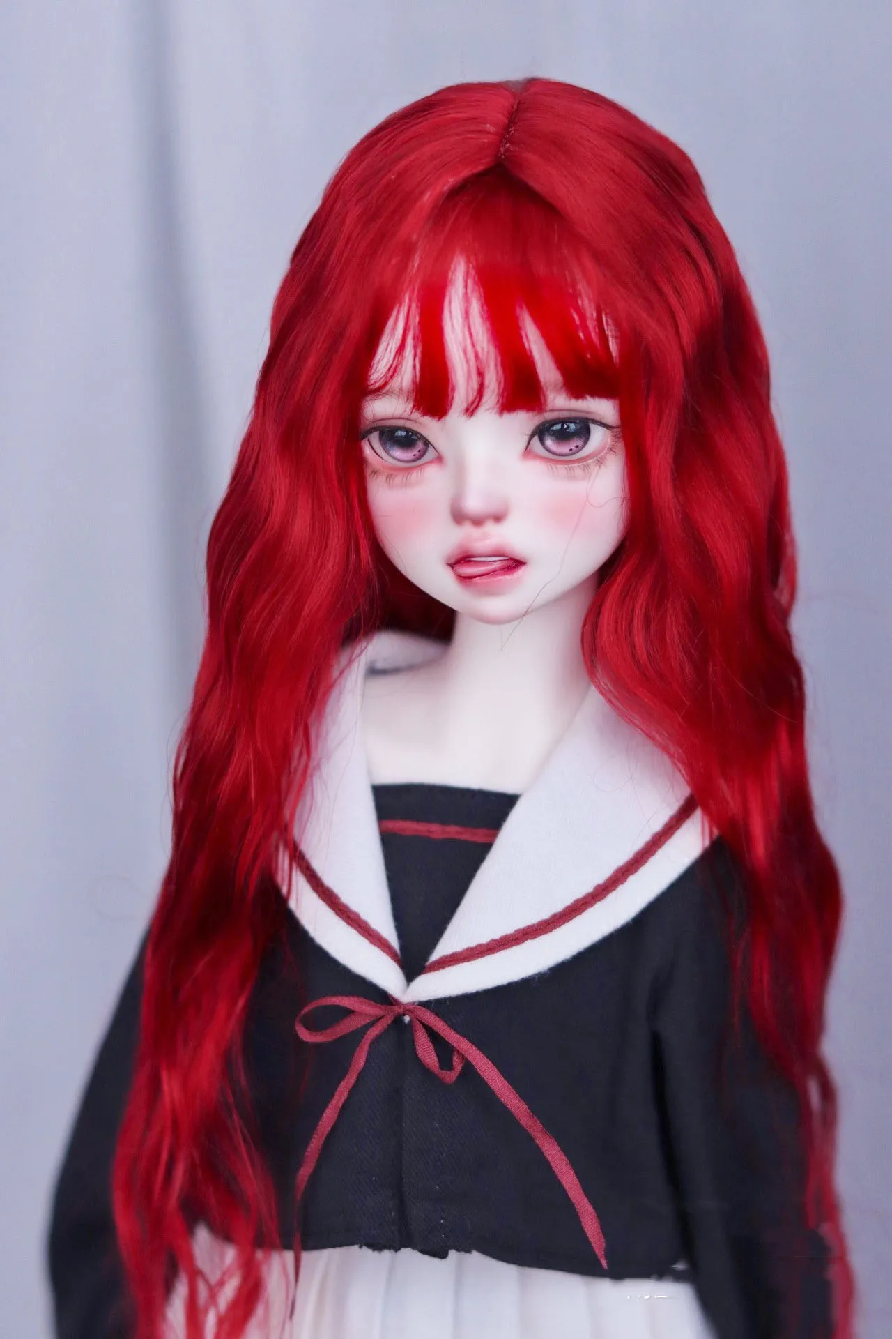 Fashion 1/3 1/4 BJD Doll Hair, Neptune Red Mohair Wigs Free Shipping