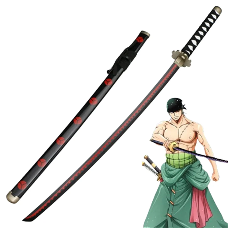 

2nd Kitetsu Cosplay Roronoa Zoro Sword Katana White/Black Yama Demon Sauron Purple Ghost Weapon 104cm Wood Model