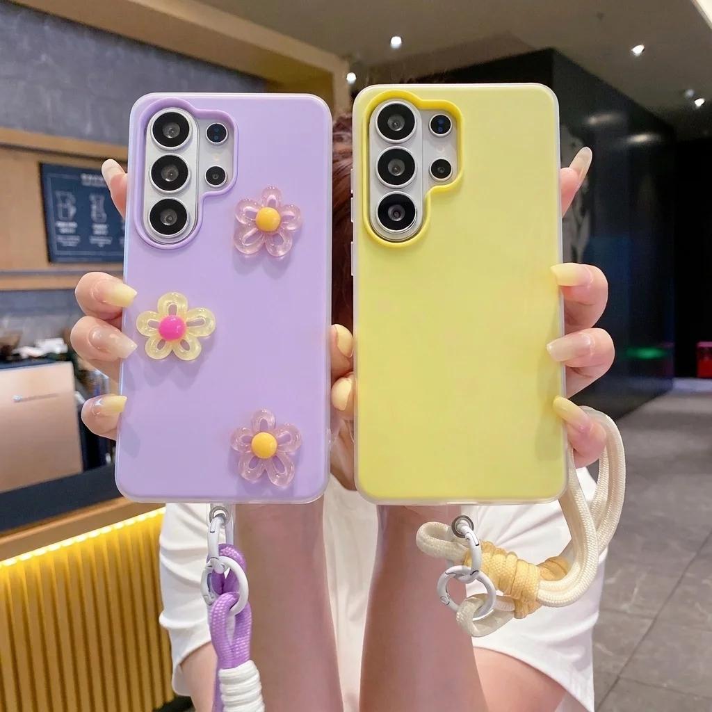 Bonbonfarbene 3D-DIY-Blumen-Lanyard-Handyhülle für Xiaomi Redmi 15C 14C 13C Note 14 13 12 11 Pro 4G 5G TPU stoßfeste Hülle – Detail 4