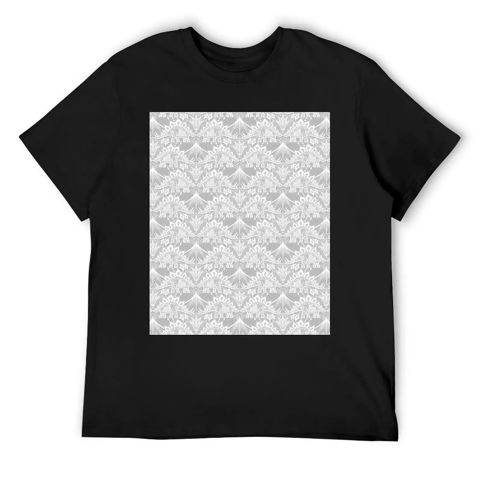 Stegosaurus Lace - White T-Shirt plus size tops vintage anime shirt mens clothing