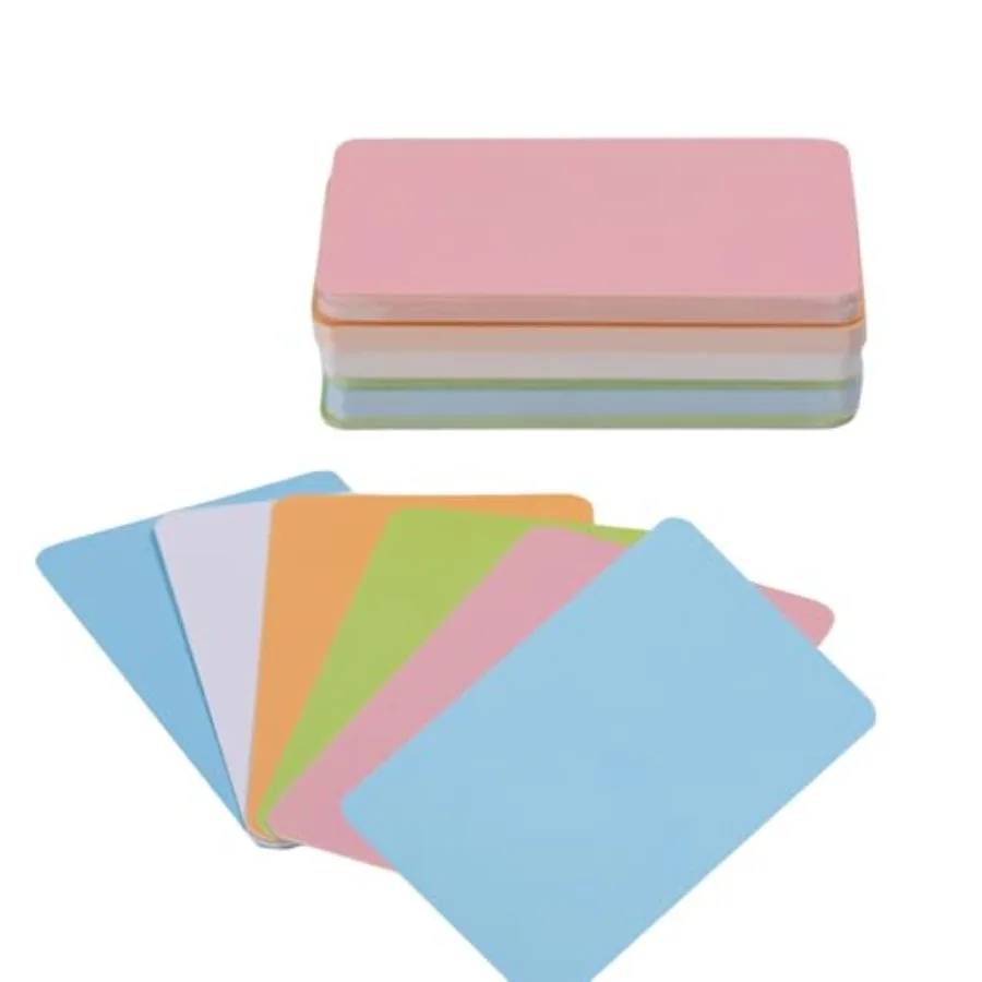 

100 Pcs Small Blank Paper Message Note Business Cards 3.5"x2", Words Message Paper Tags, Word Flash Study Cards Double-sided
