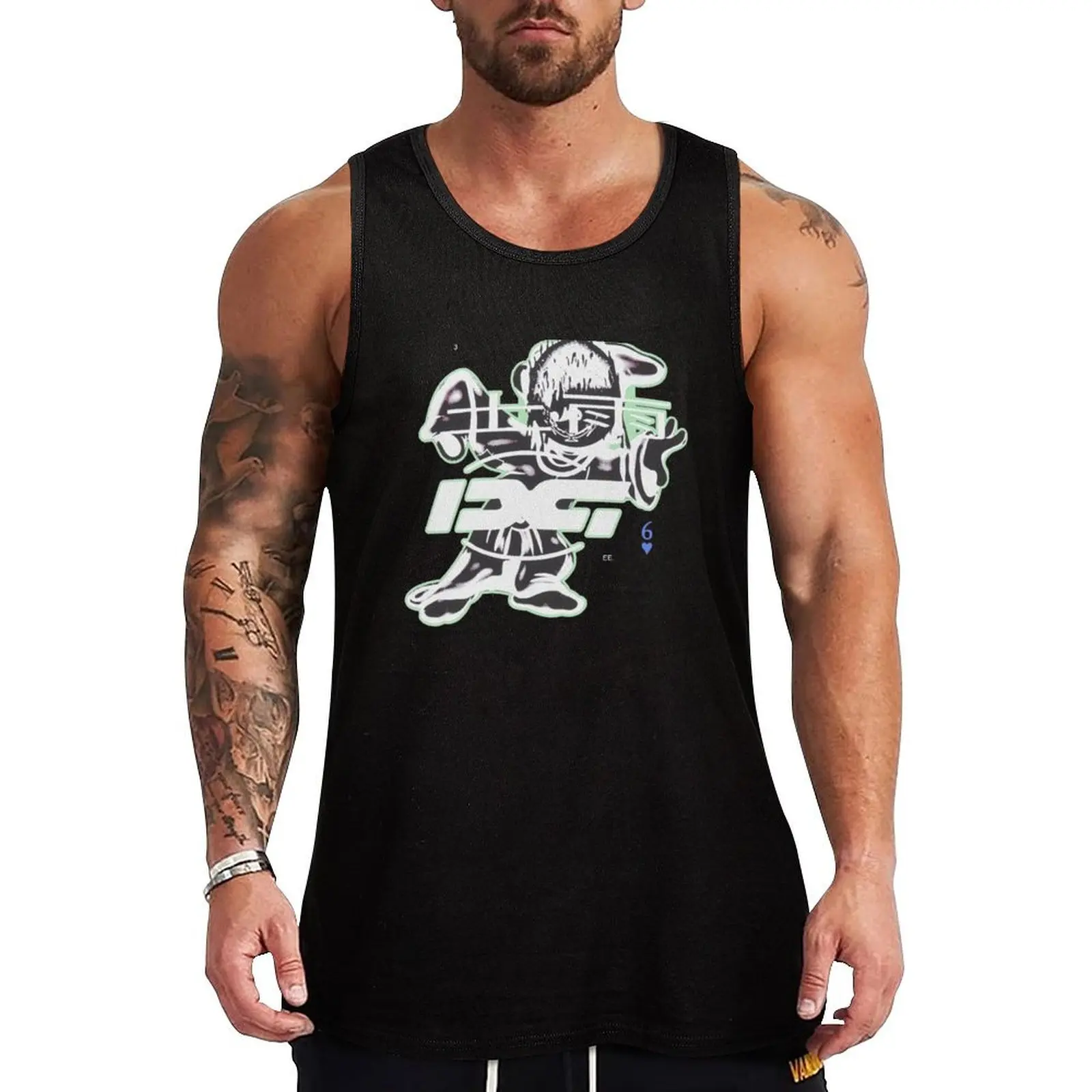

Rain Earth Dance (green / no background) / Bladee Tank Top bodybuilding t-shirt Man summer clothes muscle t-shirt