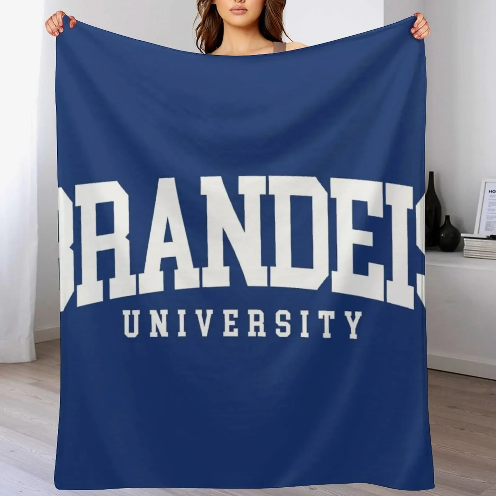 

brandeis - college font curved Throw Blanket Flannel Luxury Brand Decoratives heavy to sleep Blankets