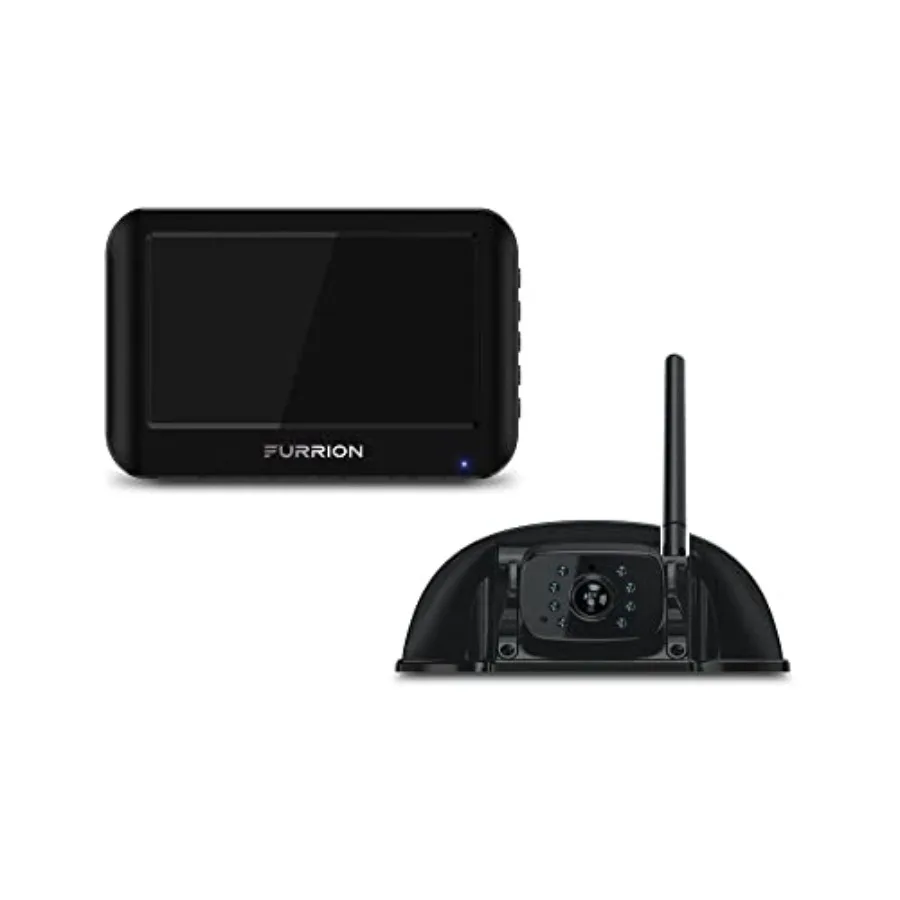 

RV backup camera system for outdoor use, ABS plastic, black, wireless with infrared night vision, wide-angle view, IP65 waterpr
