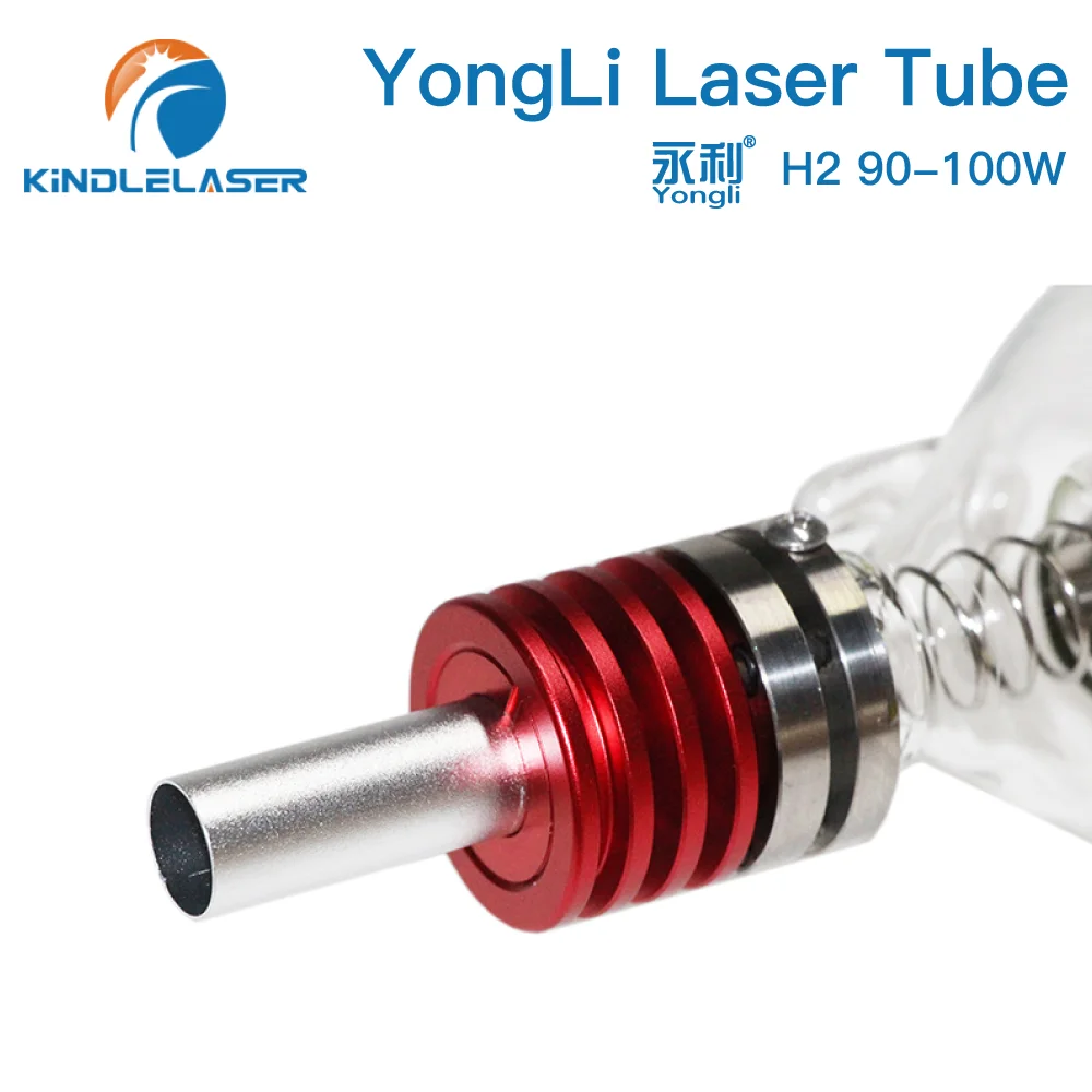 KINDLELASER Yongli H2 90-100W CO2 Laser Tube H Series Dia.60mm Wooden Box Packing for Laser Engraving Cutting Machine