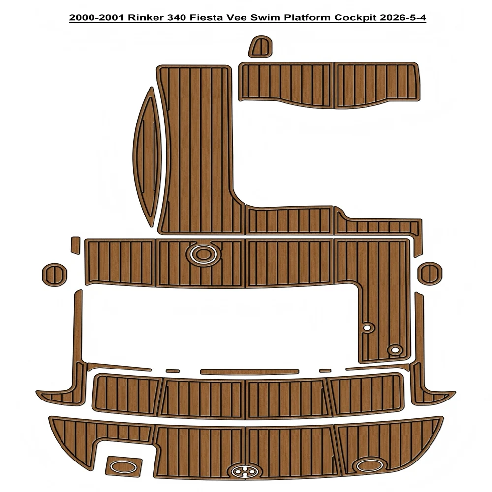 

2000-2001 Rinker 340 Fiesta Vee Swim Platform Cockpit EVA Foam Faux Teak Deck SeaDek MarineMat Gatorstep Style Self Adhesive