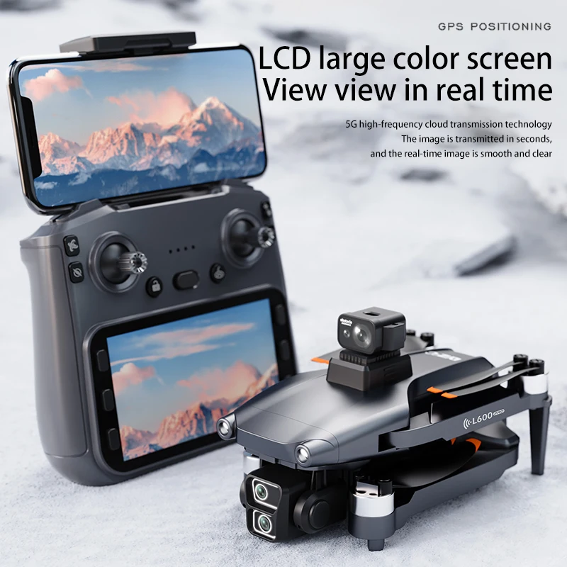 L600-1 Pro GPS Drone Schermo da 4,5 pollici Telecomando Quadcopter Giocattoli Professionale 4K HD Macchina Fotografica Laser Evitamento Ostacoli RC Droni