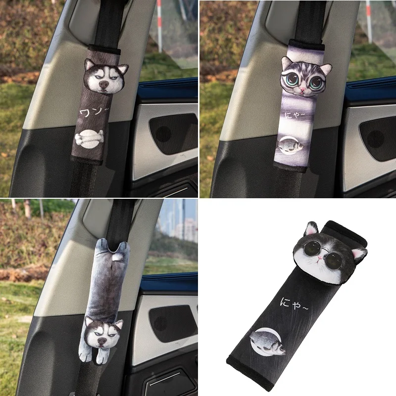 

Dog Doll Safety Belt Car Decoration Seat Belt Cushion with Cat Cute Animal Shoulder Protector Pad Men Women Girls Auto 2023 New