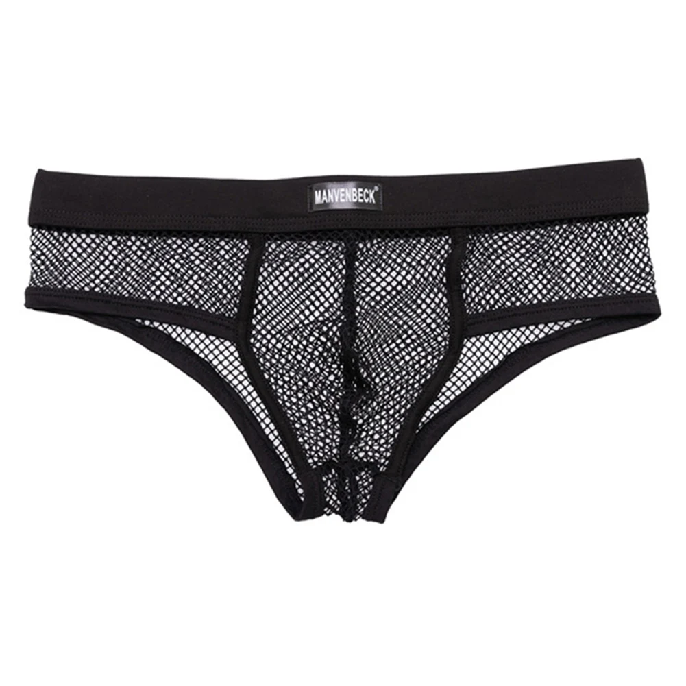 

Men Mesh Sheer Breathe Mens Sexy Underwear Stretch Brief Sexy Low-rise Sissy See Through Fish Net Panties Ultra-Thin Underpants