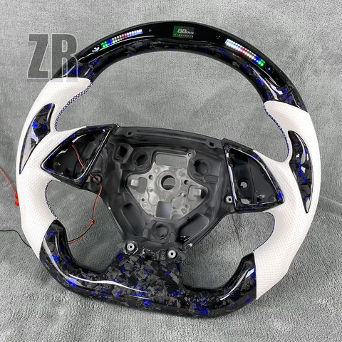 Car Interior Accessories Forged Carbon Fiber LED display screen Steering Wheel for Chevrolet Corvette C7 Camaro Chevy ss