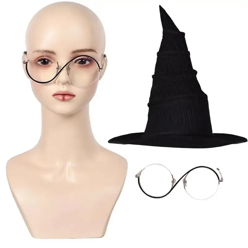 

Wicked Witch Elphaba Cosplay Glasses With Bag Fantasia Costume Disguise for Women Roleplay Props Halloween Carnival Accessories