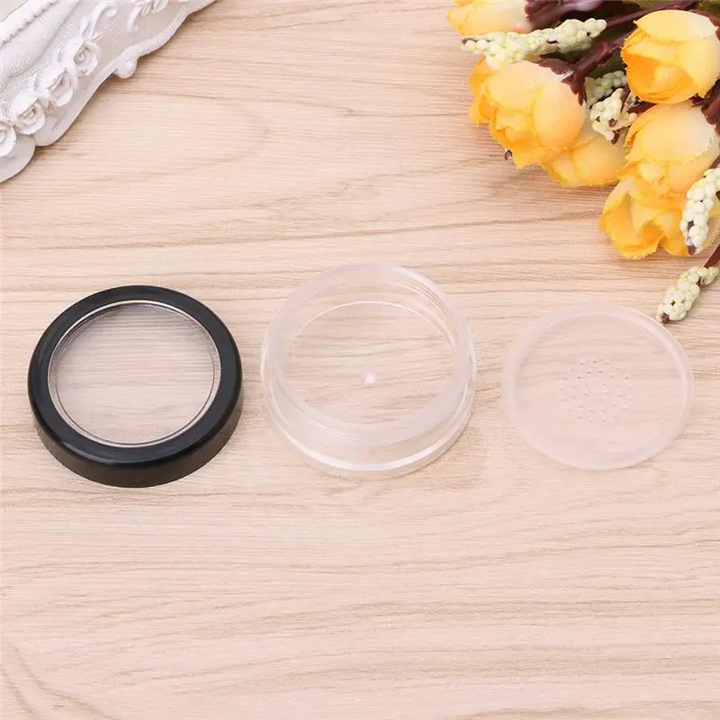 U0DE 10g Plastic Loose Powder Jar Powder Puff Boxes Empty Cosmetic Container Travel