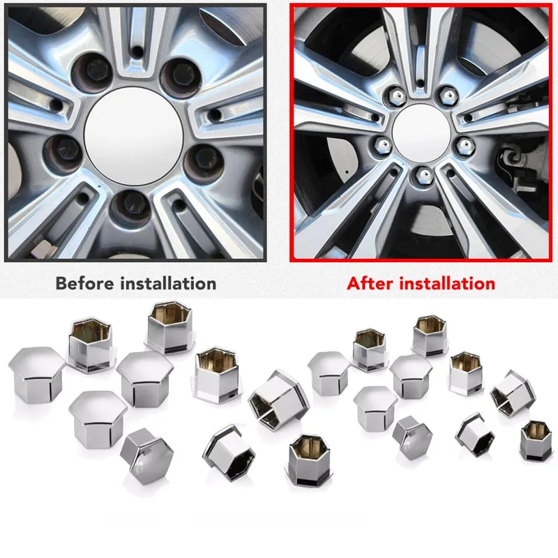 Wheel Nut Rim Cover Tyre Screw Cap Decor For Peugeot 207 301 307 308 408 508 3008 for Citroen C4l C5 C2 16Pieces