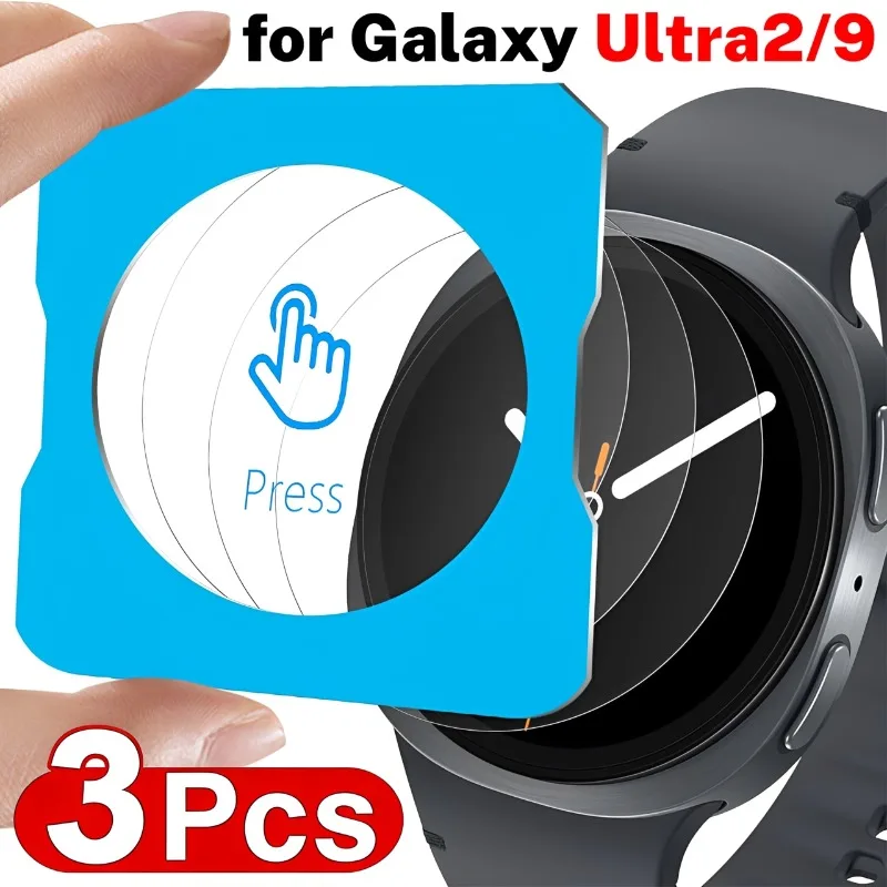 1-3PCS Screen Protector For Samsung Galaxy Watch 9 40mm 44mm Ultra 2 Tempered Glass Films With Bubble Free Auto Alignment kit