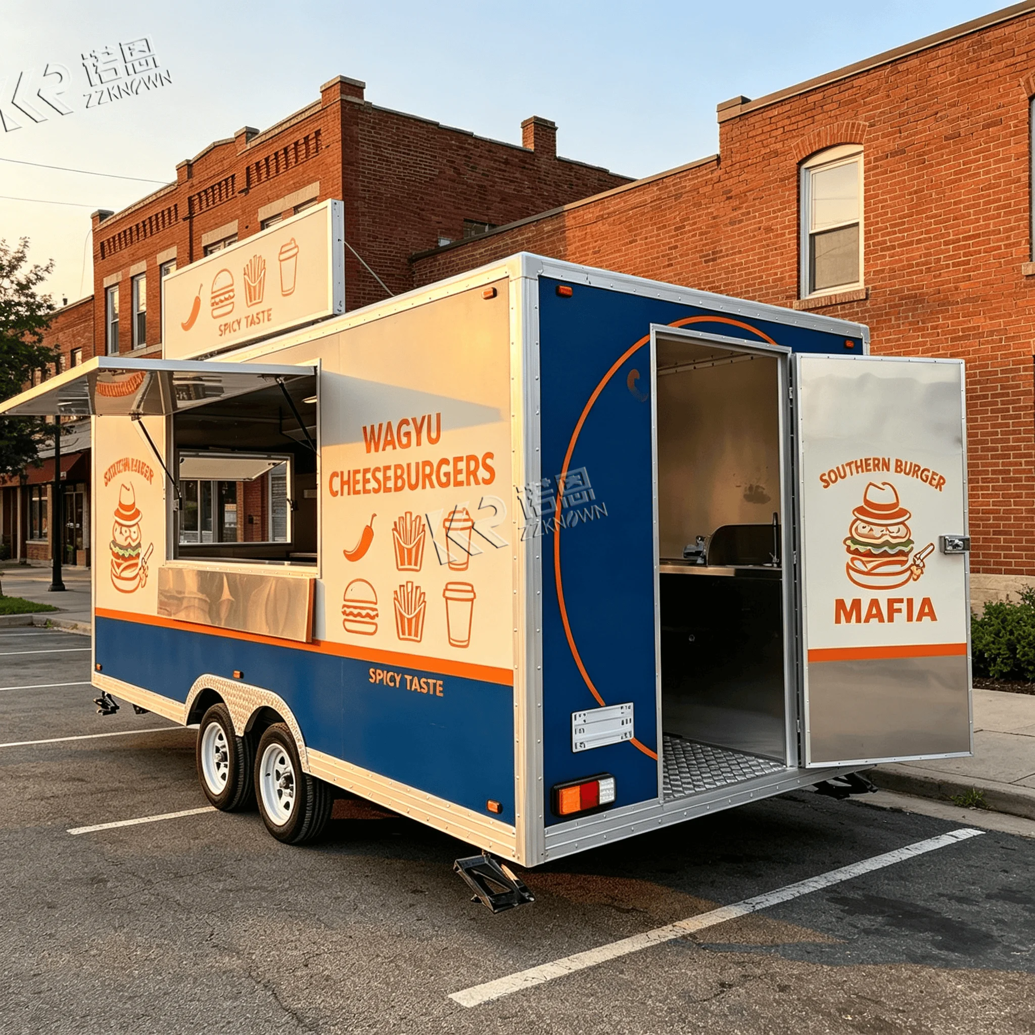 OEM Adjustable Layout Mobile Food Trailer for Latin American Street Food Commercial Use
