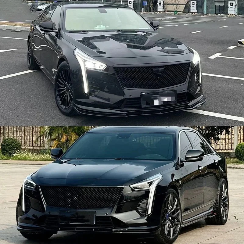 Suitable for Cadillac CT6 2016-2023 Upgraded Black/carbon Front Bumper Lower Lip Spoiler Rear Lower Lip External Accessories