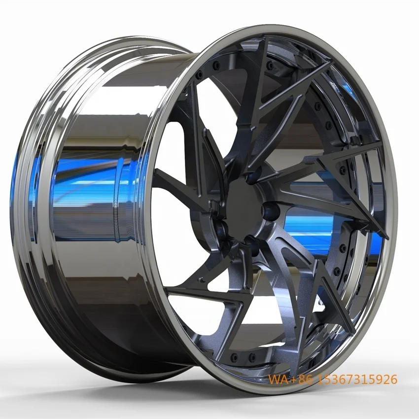 

20 Inch 2 Piece Deep Concave Black Forged Wheels 20x9.5 20x11 5x112 Alloy Car Rims