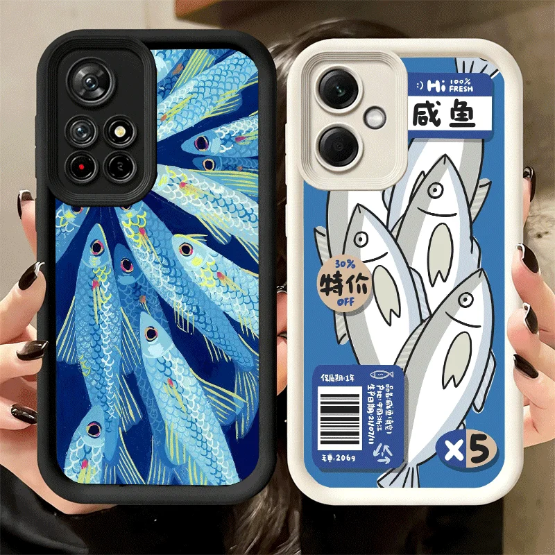 Phone Case for Xiaomi Poco X7 X6 X5 X3 Pro Discounted Salted Fish Shell M8 M7 M6 M5S X4 Redmi 15C 15 14C 13C 13 Soft Funda