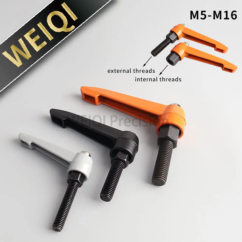 Free Shipping VCN929 M5-M12 External Thread Adjustable Handle Lever Clamping Handle Thread Metal Knob L-shaped Machinery Tool