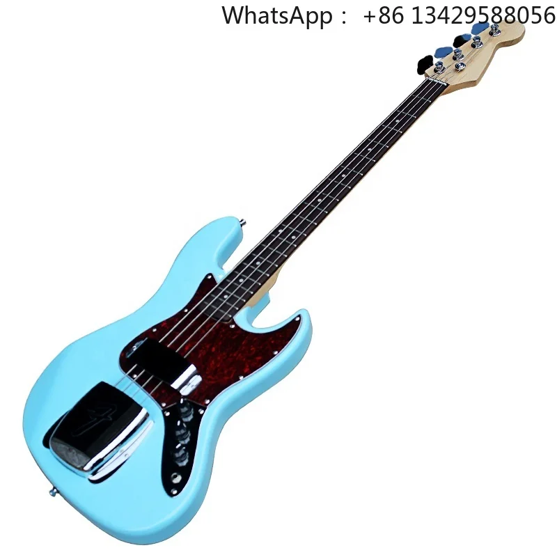 Flyoung Cheap Chinese Electric Bass Guitar Blue Electric Bass Guitar 4 Strings Bass