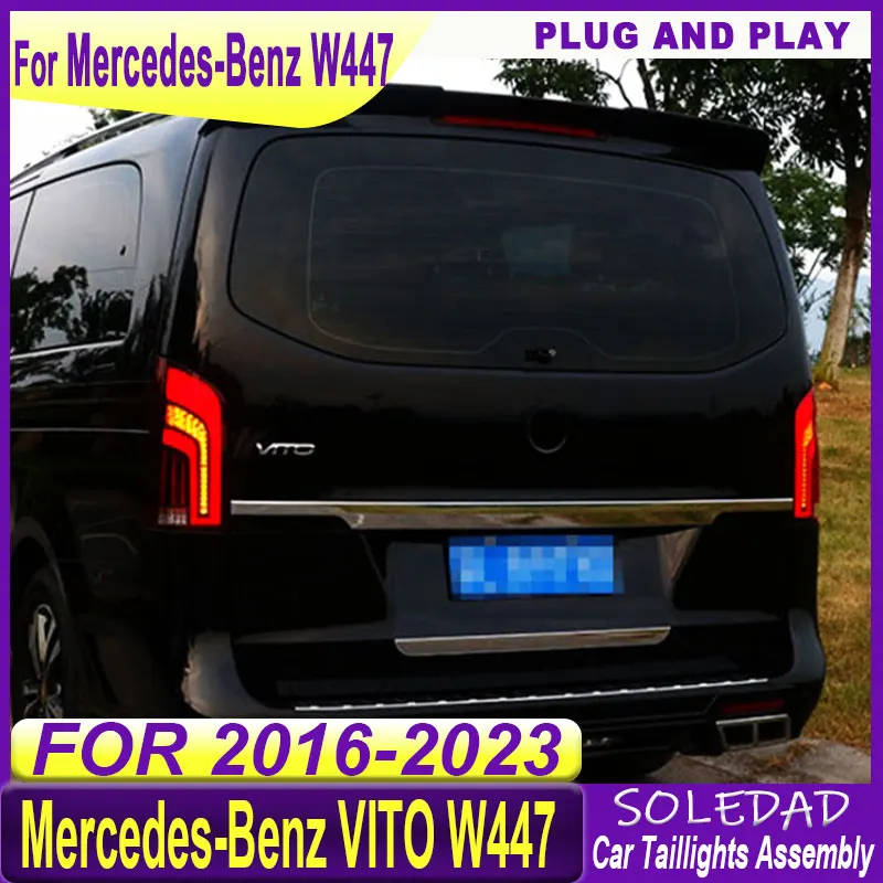 A pair Car Tail Light Assembly for Benz Vito W447 2016-2025 Taillights Plug and Play with LED Dynamic Turning Rear Tail lights