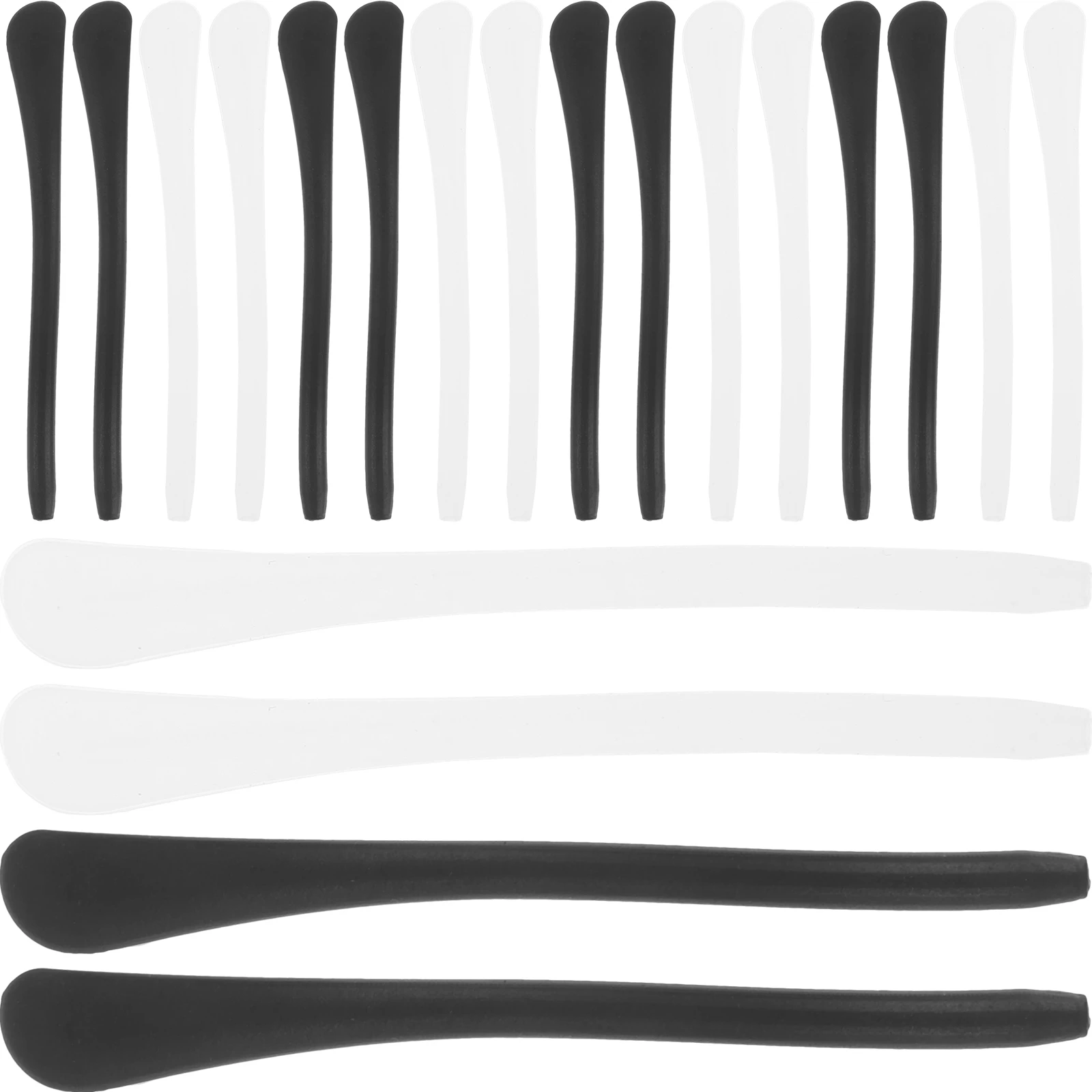 

20pcs Non-slip Temple Covers 10 Pairs White Black Silicone Eyeglasses Ear Grips Ear Grips Eyeglass Arm Replacements Sports