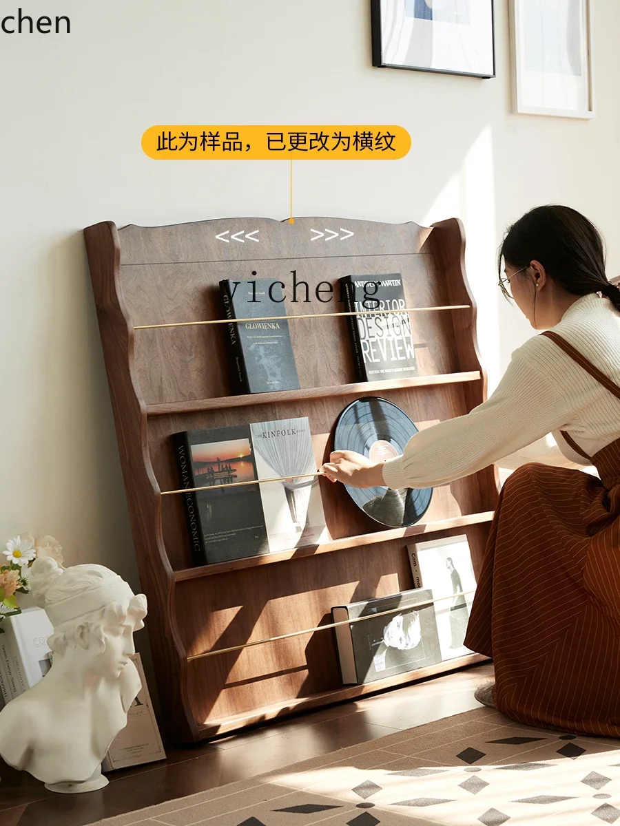DSA Solid Wood Reading Rack Display Rack Vintage Storage Shelf Floor-standing