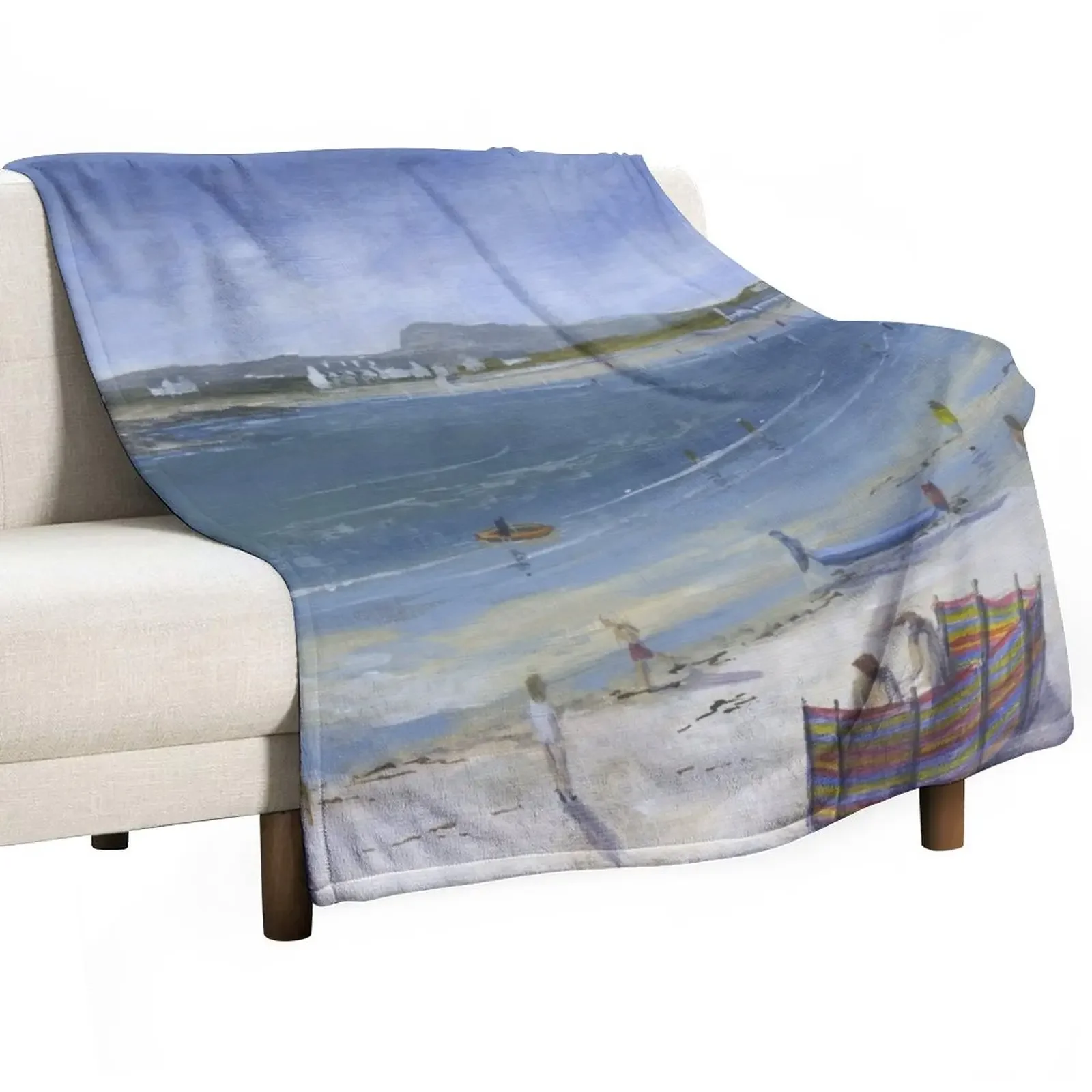 Trearddur Bay Towards Holyhead Mountain Throw Blanket Blankets For Baby Hair Blankets