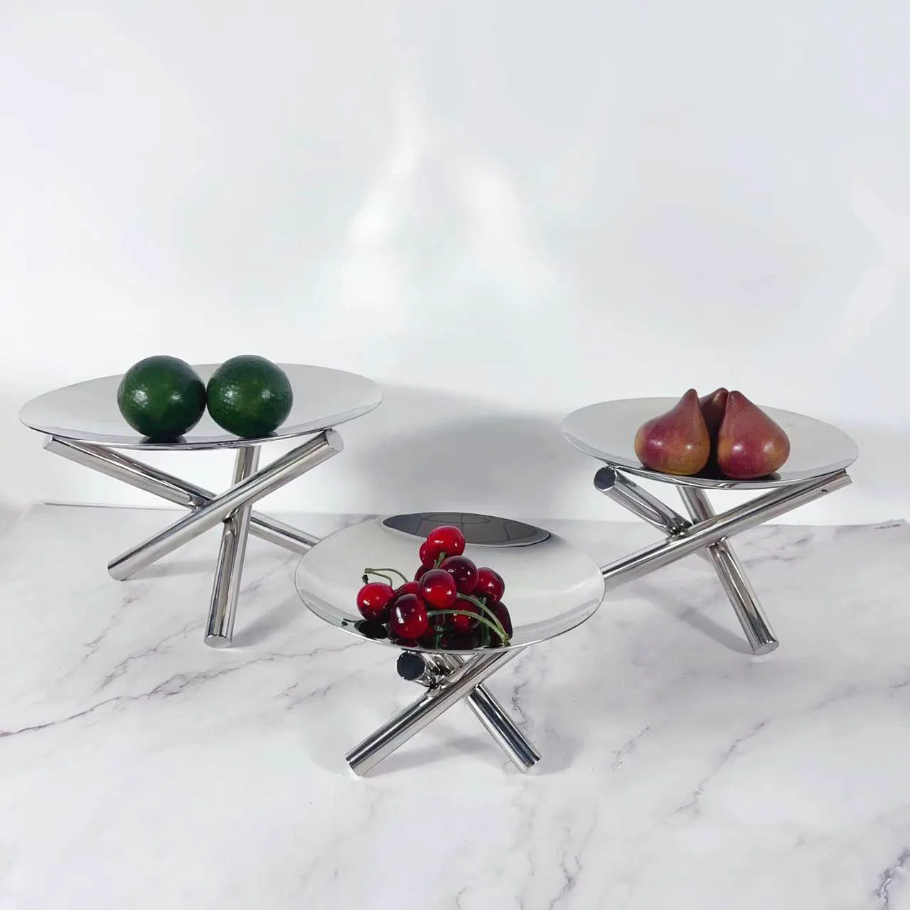 Simple modern metal stainless steel fruit plate fruit pot