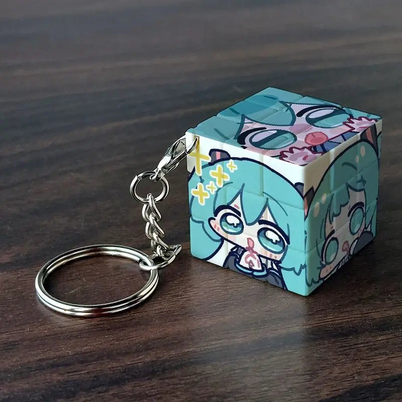

Kizuna Ai Future's cute expression fan art schoolbag decoration, three-level magic cube keychain