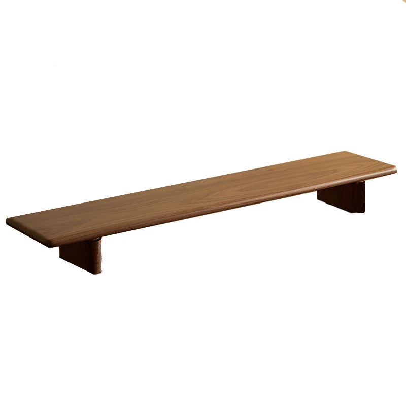 Mesas de computador de nogueira preta display aumentar rack multifuncional base de tela dupla para desktop classificação organizador prateleira