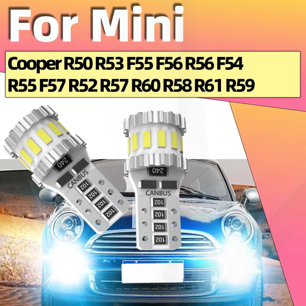 2x LED Clearance Light Parking Bulb Lamp W5W T10 For Mini Cooper R50 R53 F55 F56 R56 F54 R55 F57 R52 R57 R60 R58 R61 R59