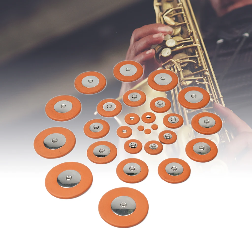 Deluxe Baritone Saxophone Pads Sax Replacement Set With Genuine Leather Sax Repair Accessories