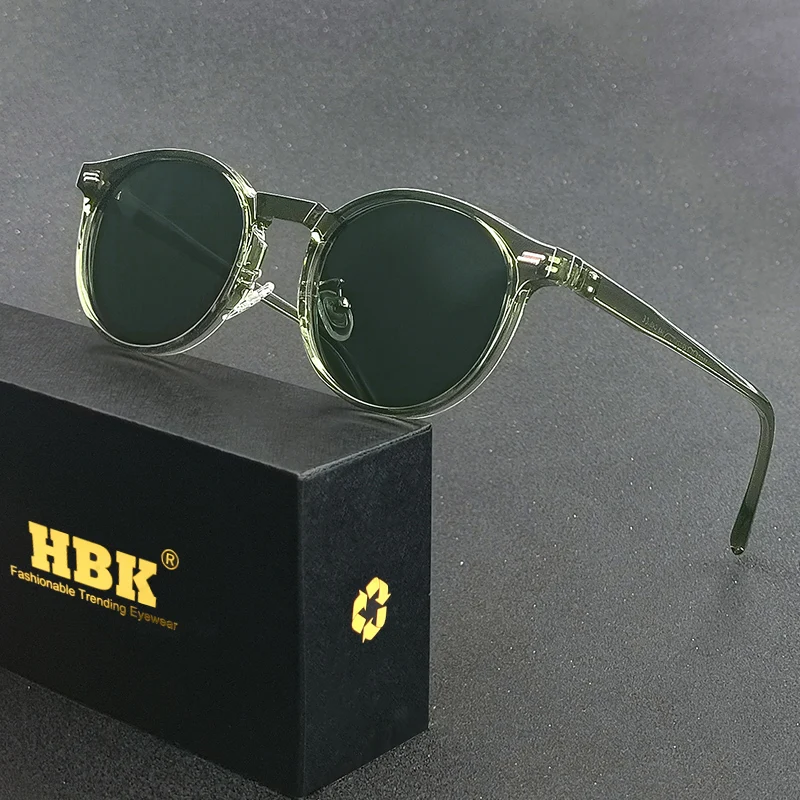 

HBK Fashion Polarized Sunglasses Men Round TR90 Frame Fashion Sun Glasses Women Driving Sports UV400 Lunette De Soleil Homme